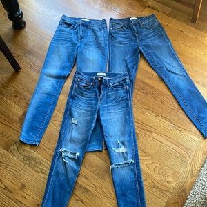 Madewell 3 pairs high riser skinny jeans. Size 28
